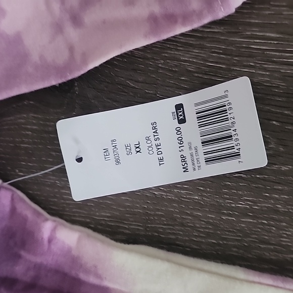 NEW! WILDFOX Tie Dye Stars Matching Sweatshirt & Shorts Set Purple White XXL - Picture 12 of 14